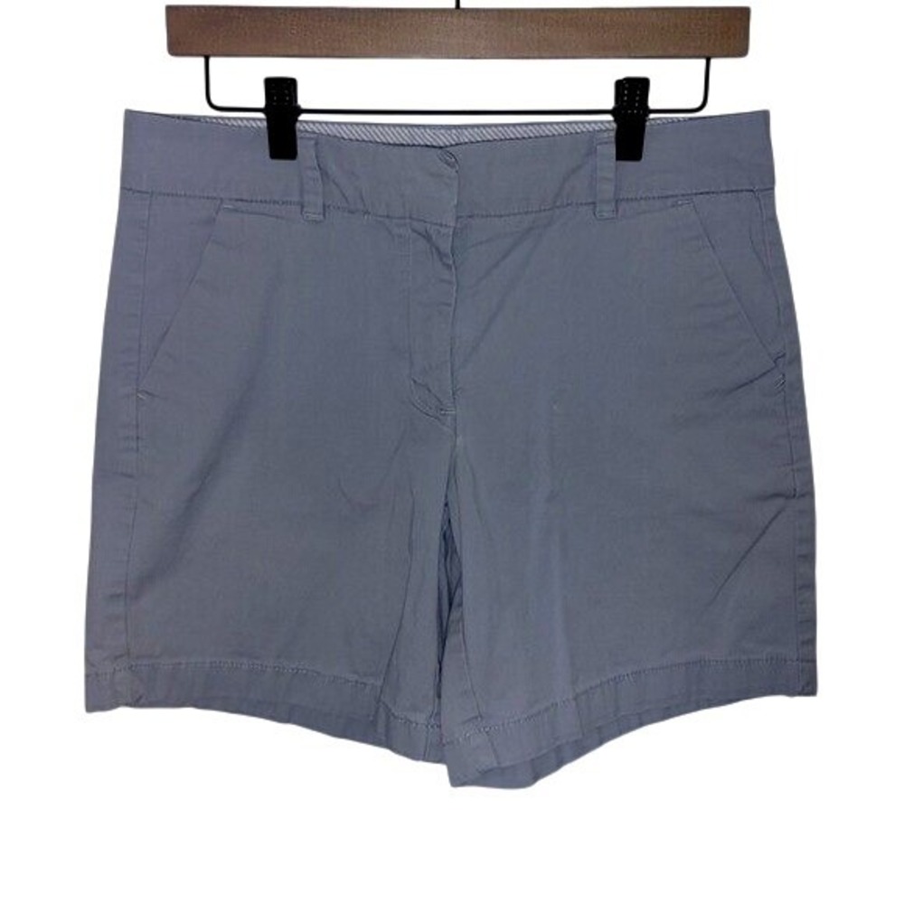 Y2K Tommy Hilfiger Womens Gray Chino Shorts Size 8 Stretch Cotton Mid Rise